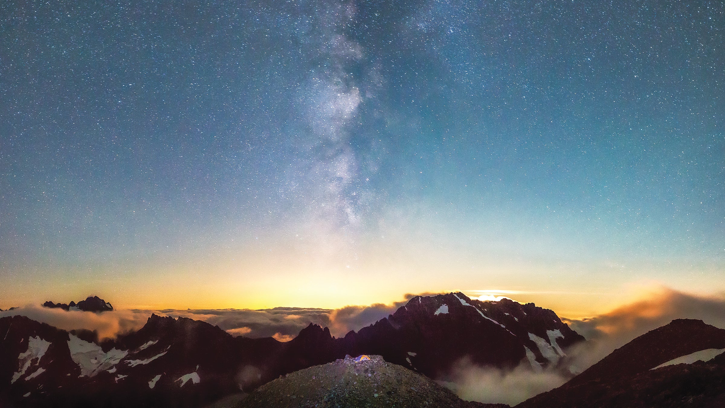 Starry night on the Sahale Glacier