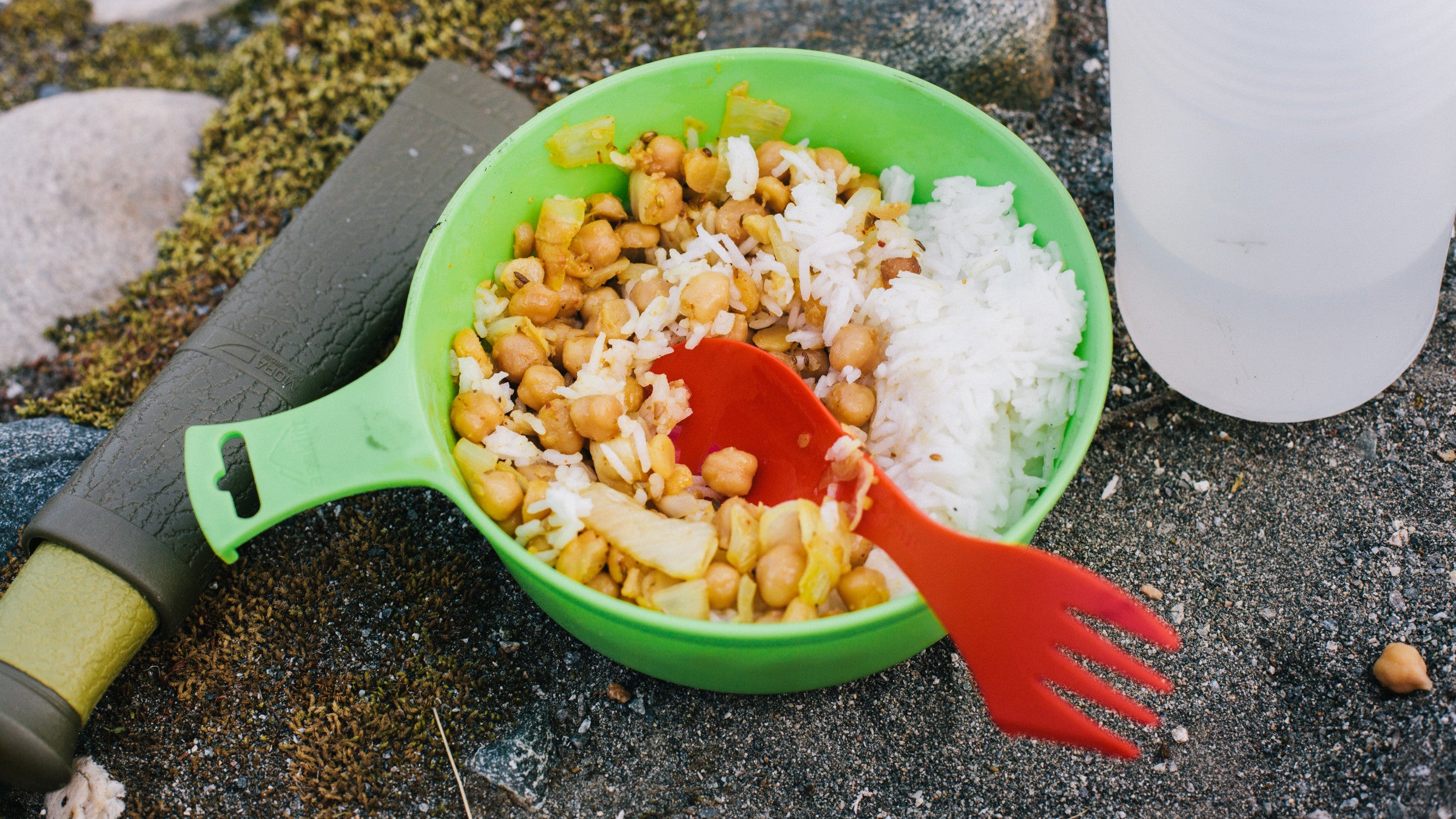 chickpea and rice hiking food