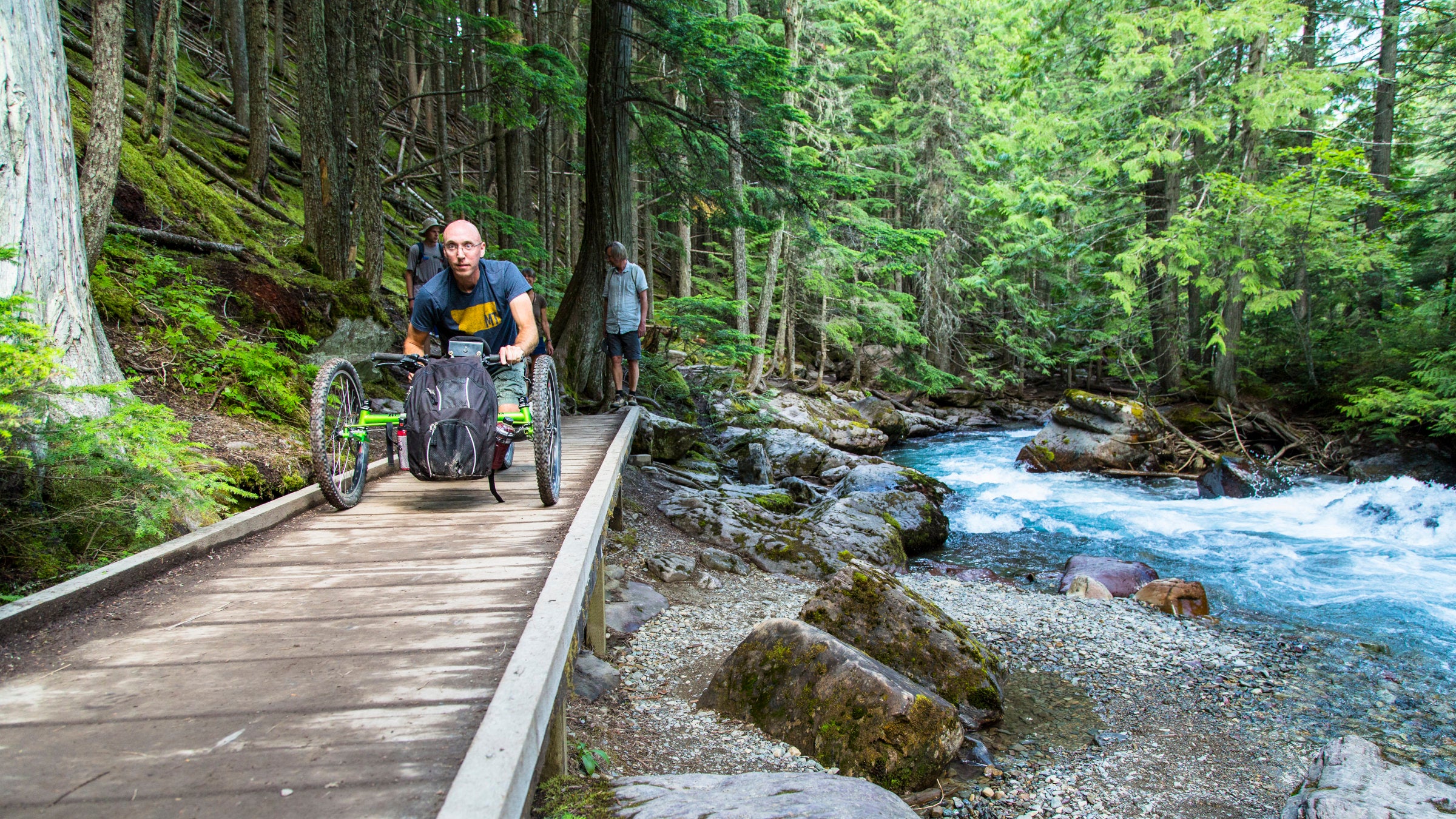 wheelchair hiker on trail