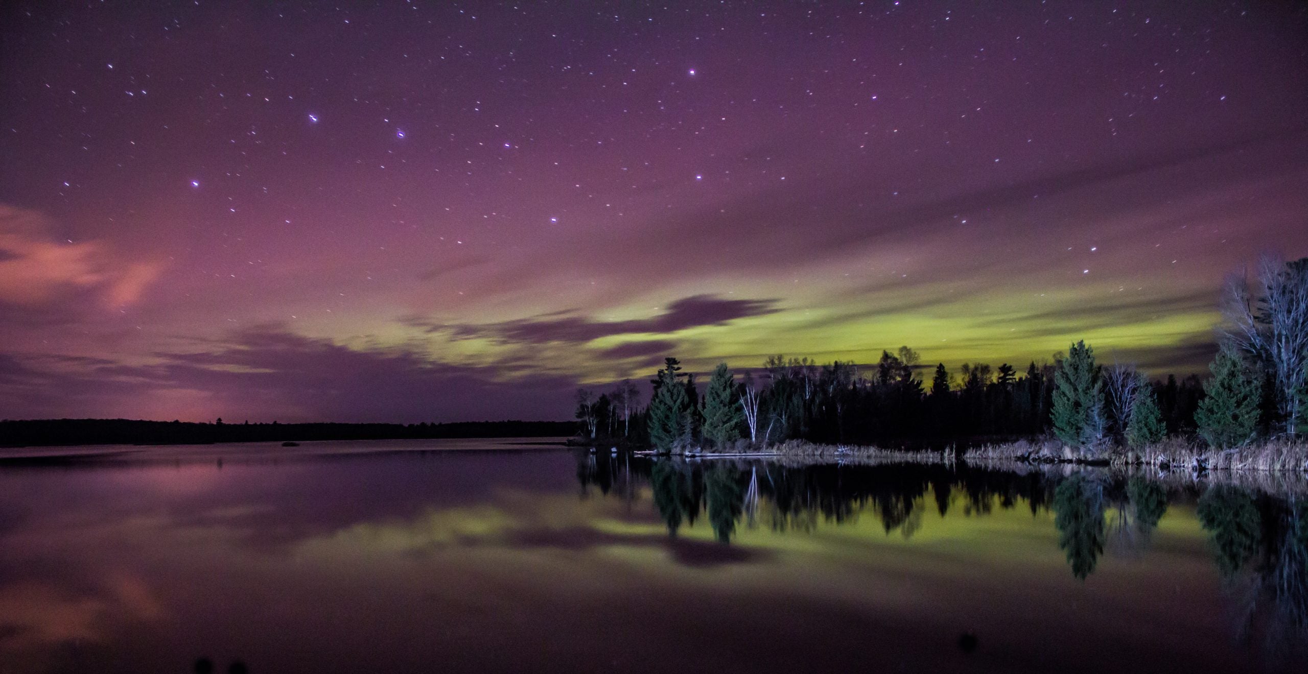 Lights over Boulder Lake.