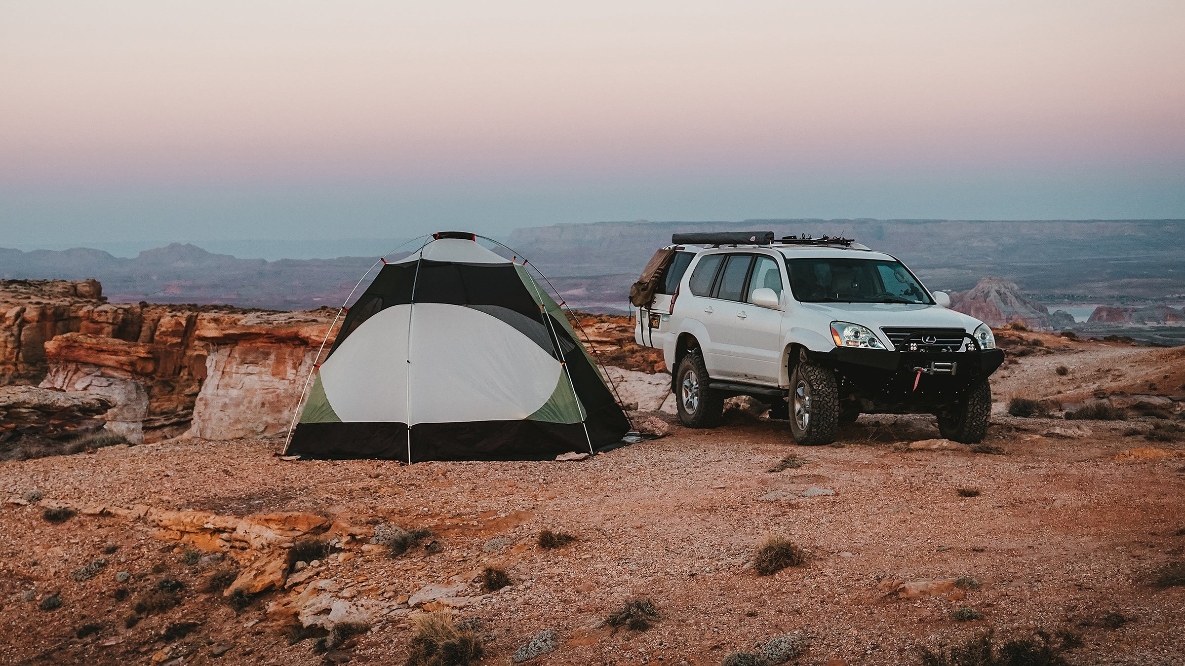 Car camping in the desert