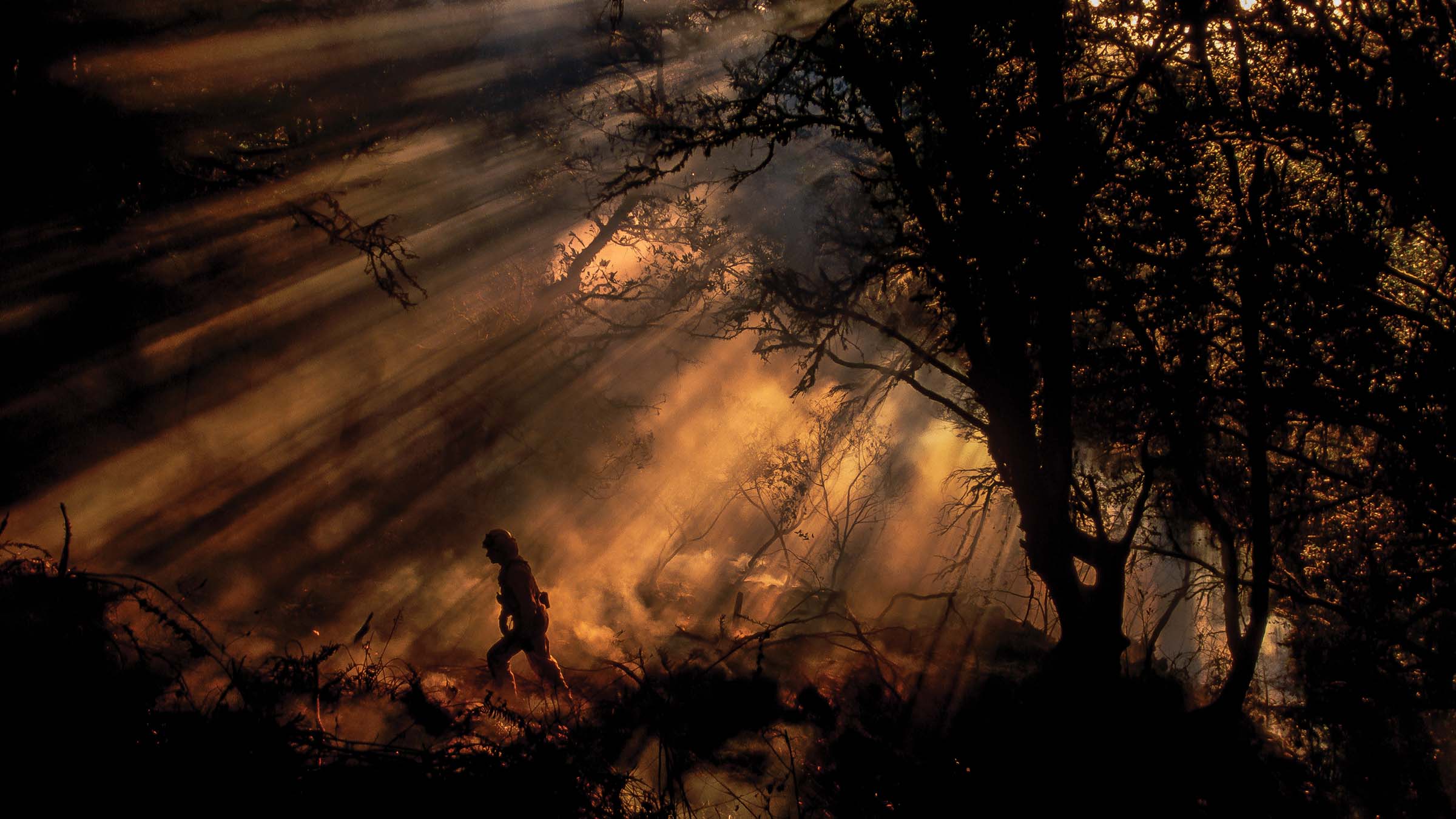 firefighters in smoke