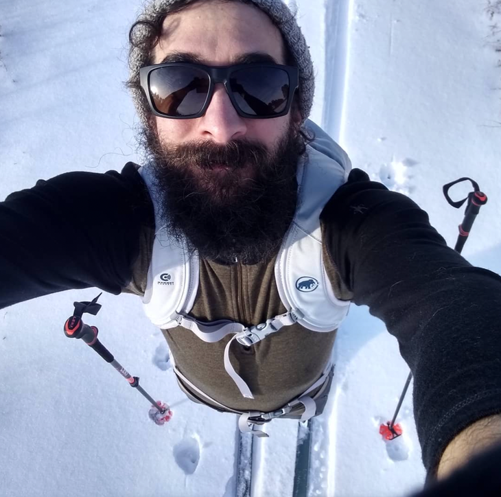 skiing selfie
