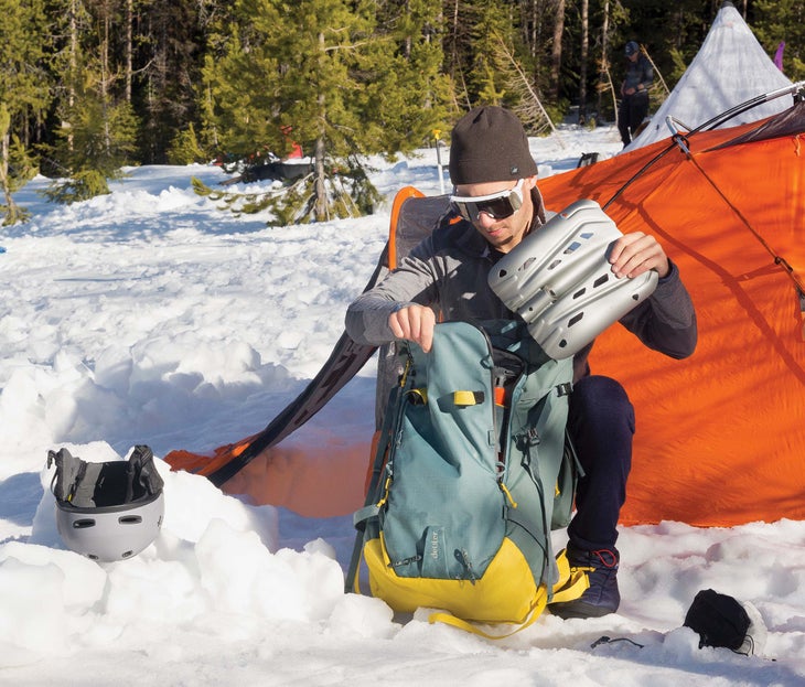 skier packing bag