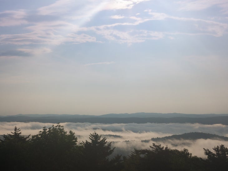 fog over the Green Mountains