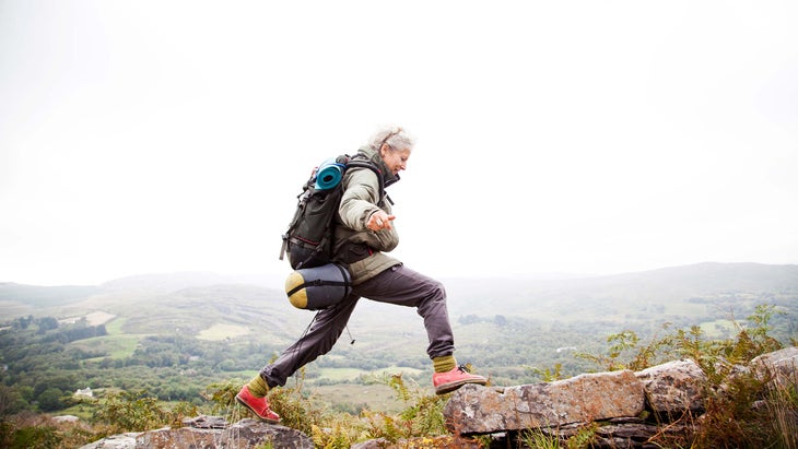 Hiker on rocks