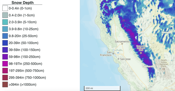 Sierra Snow Level Map Why Heavy Snow Could Make Hiking The Pct Harder This Year - Backpacker