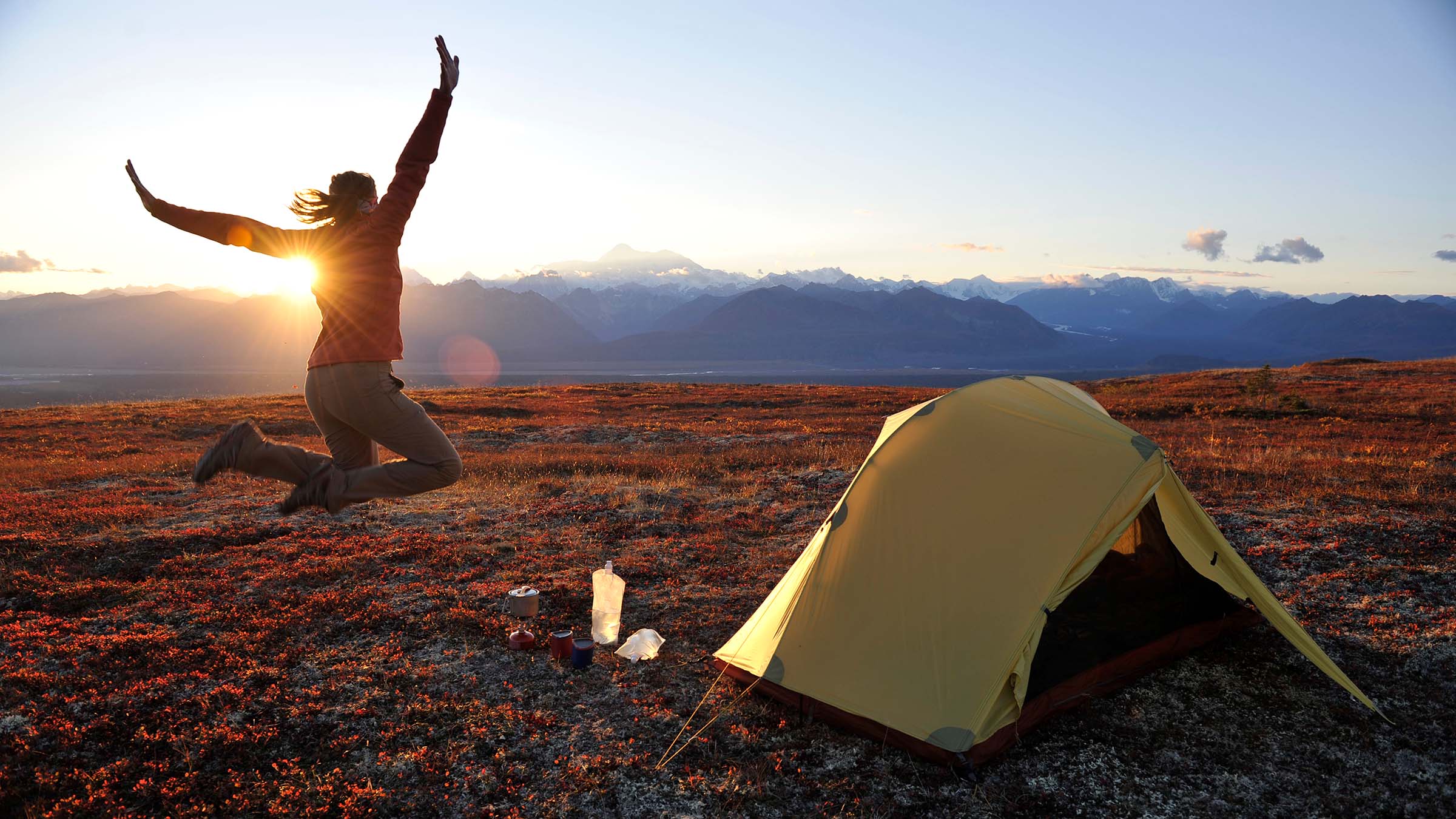 Hiker on Kesugi Ridge, Alaska