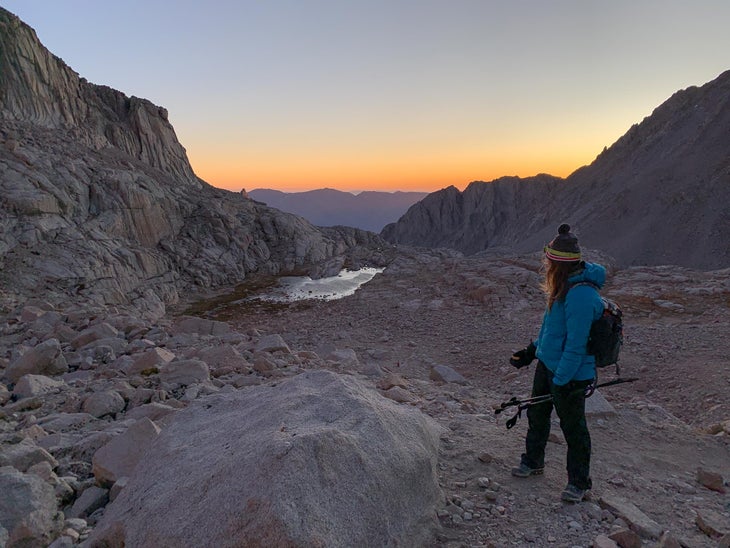 dani mortell hiking at sunrise