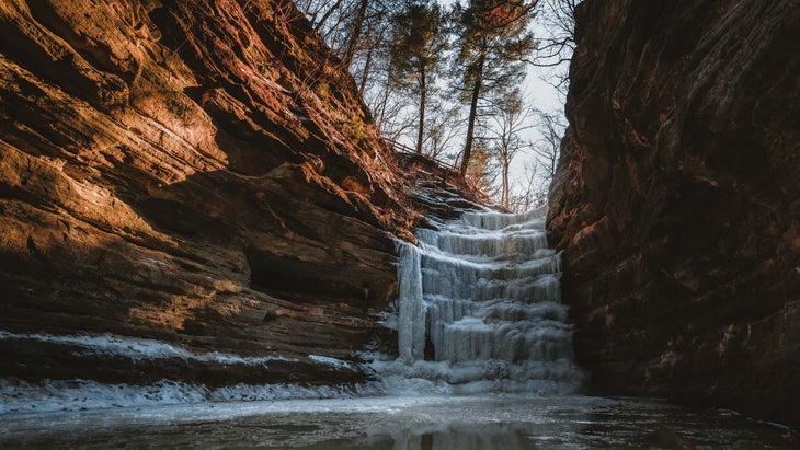 french canyon frozen waterfall