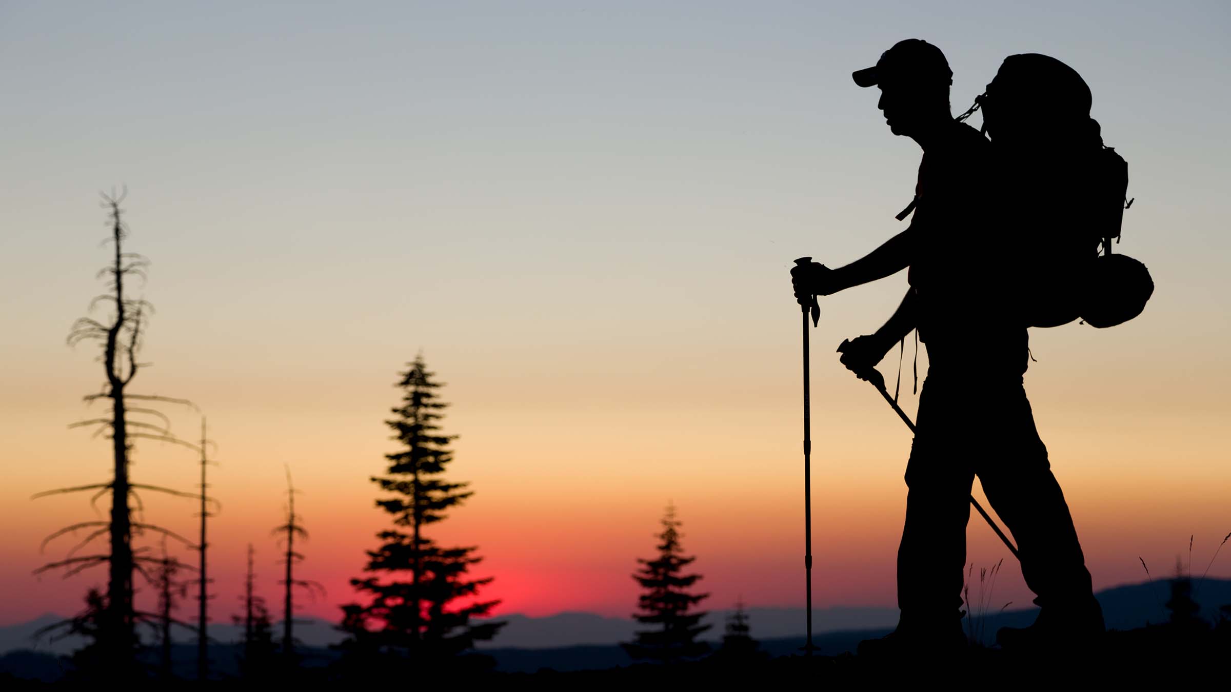 Hiker at Sunset