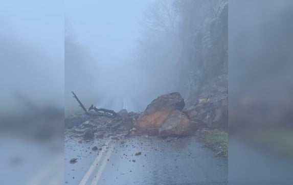 Blue Ridge Parkways Rockslide