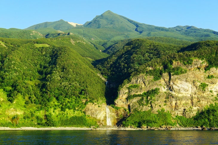 Kamuiwakka Falls and Mount Io Shiretoko Hokkaido