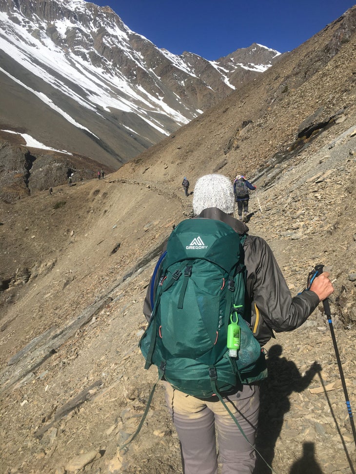 Ascending to the Kang La pass in Nepal