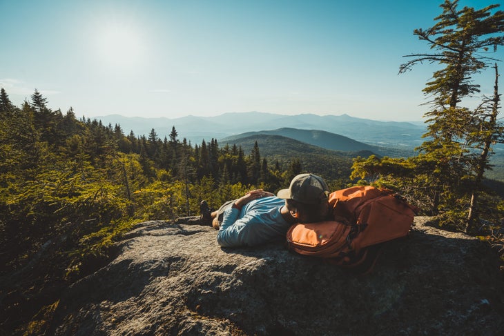 person napping outside in vermont