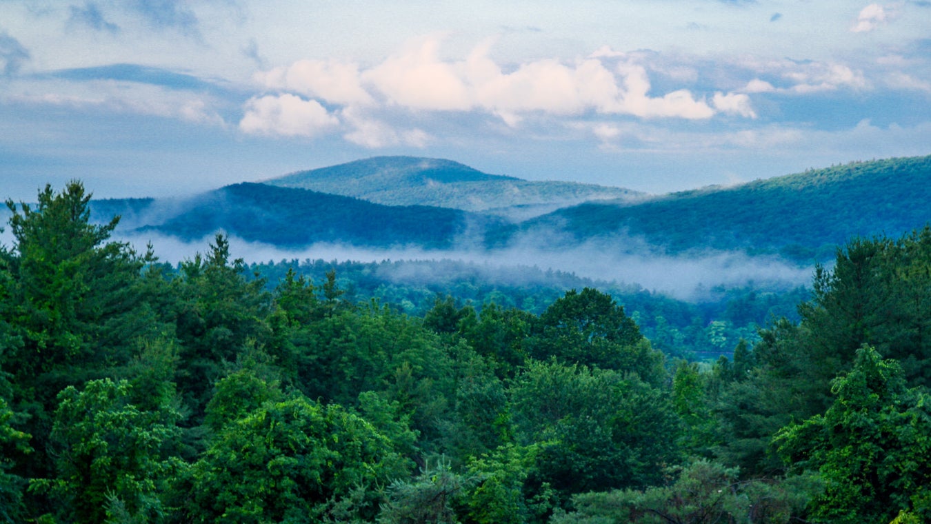 Mist rising from the mountains in the Berkshires