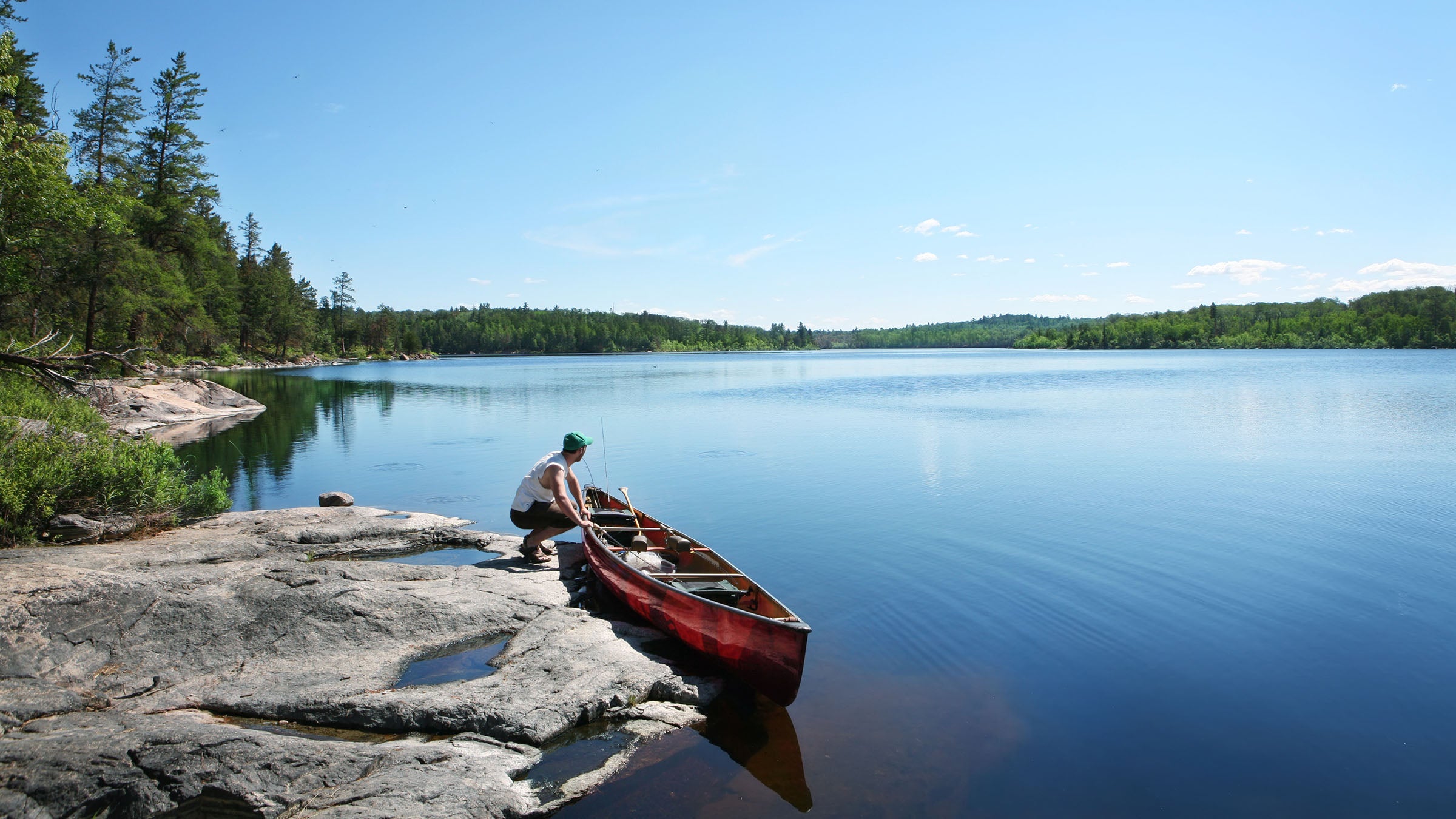 canoeing in lake