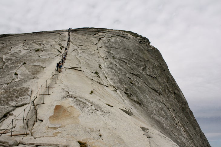 Hike up to the top of Half Dome in Yosemite National Park