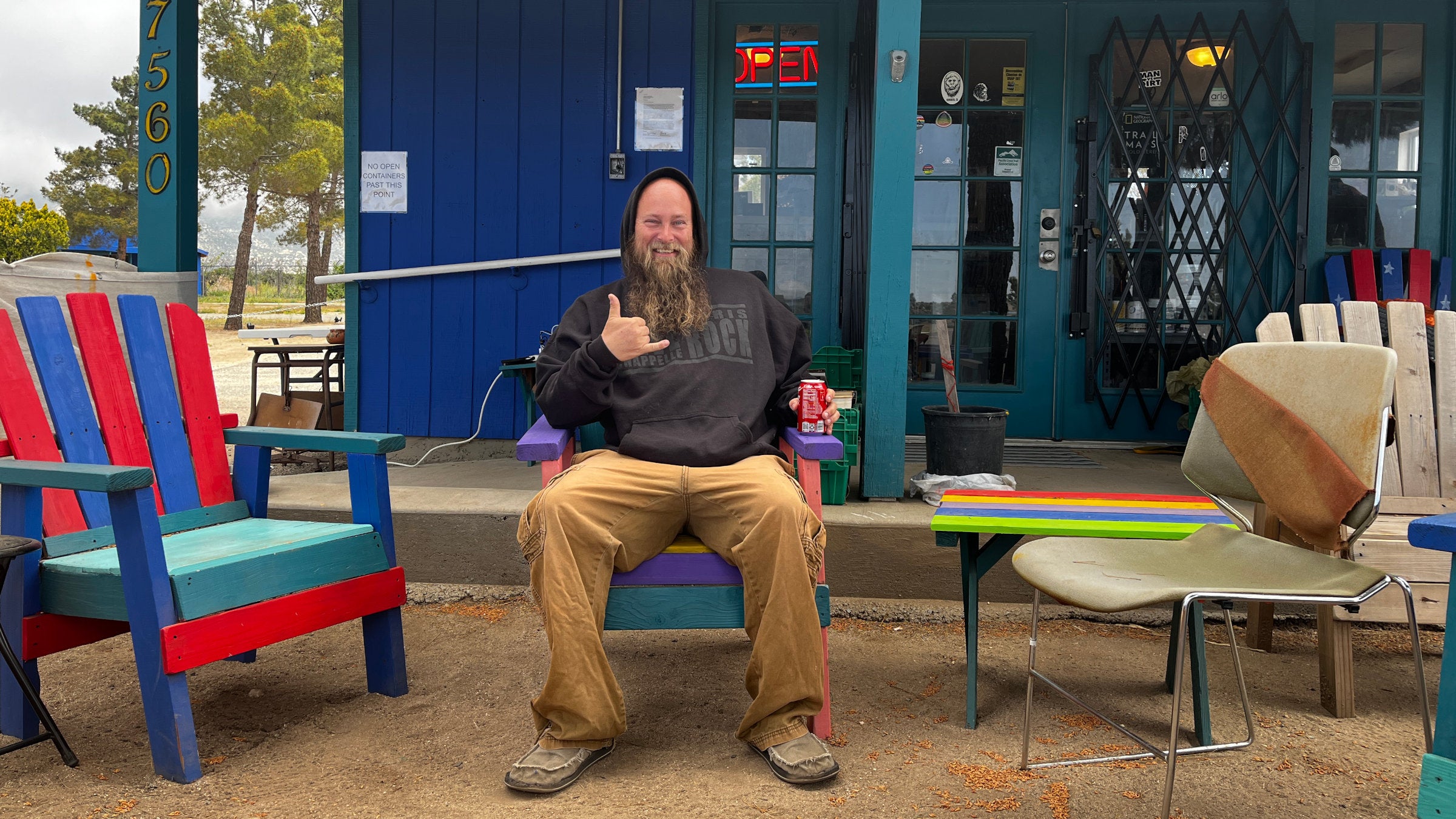 Mike Pavlocak sits outside of Montezuma Valley Market.