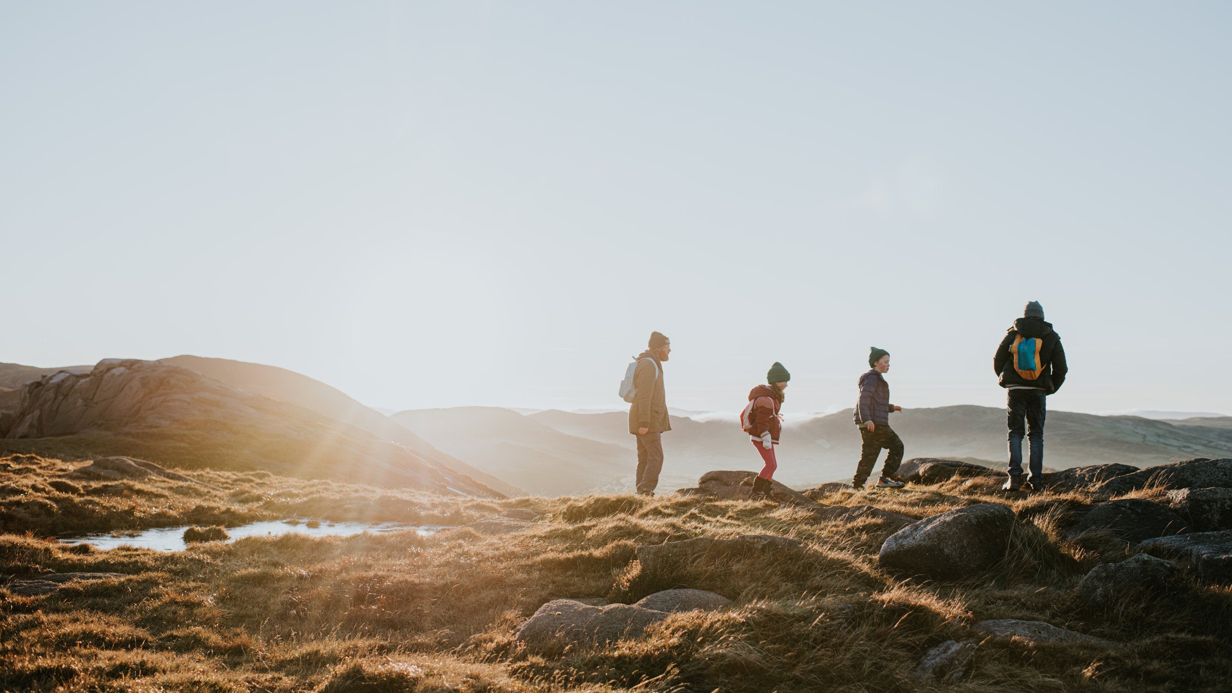 Family on mountain