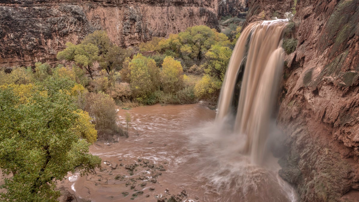 Havasu Falls after a flash flood on Nov 29 2019