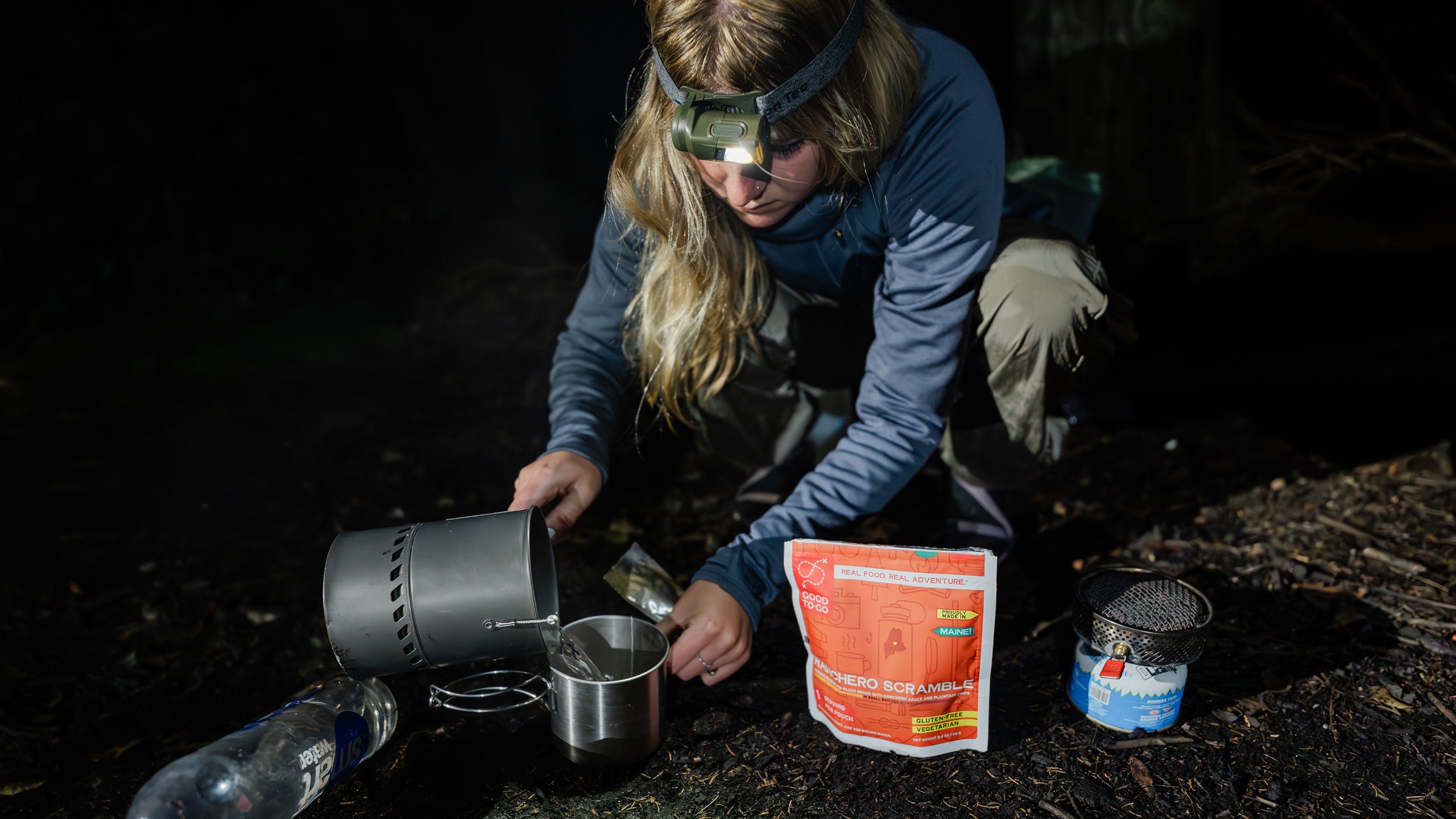 Testing stoves and backpacking food on the trail. 