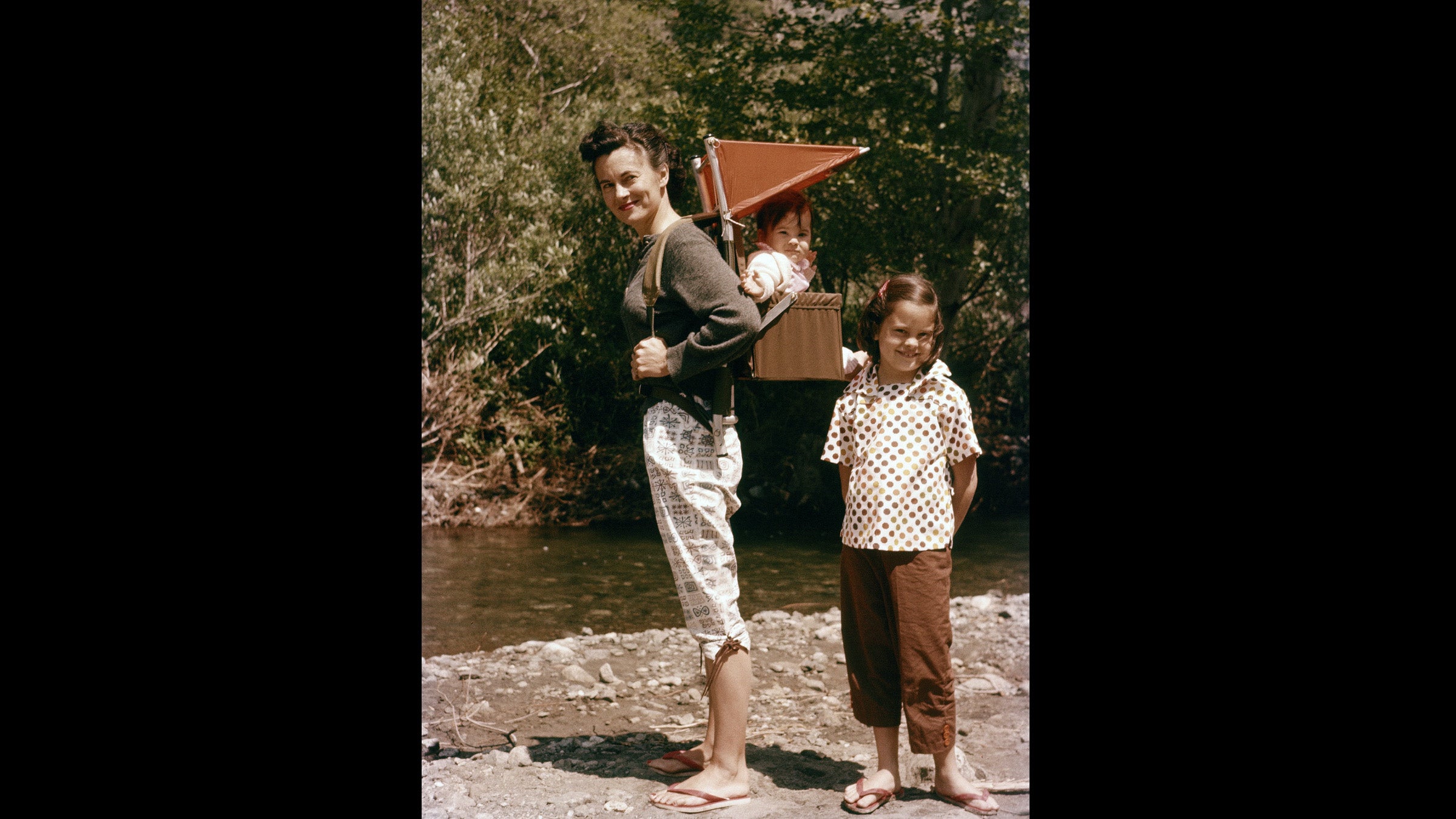 Nena Kelty with child carrier