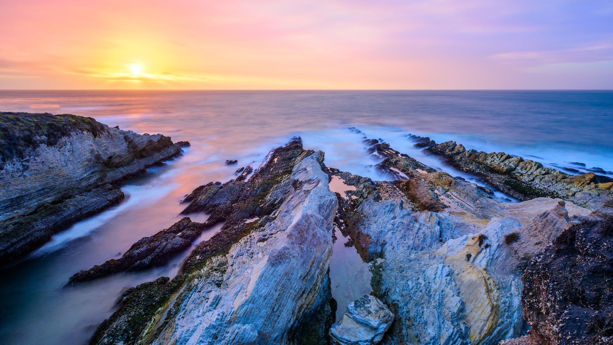 Sunset from the Bluffs trail in Montaña de Oro state park.