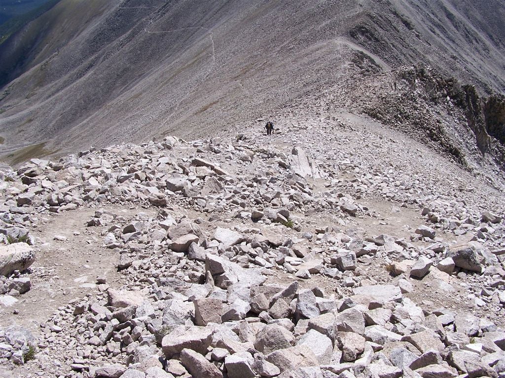 Looking down from the summit None
