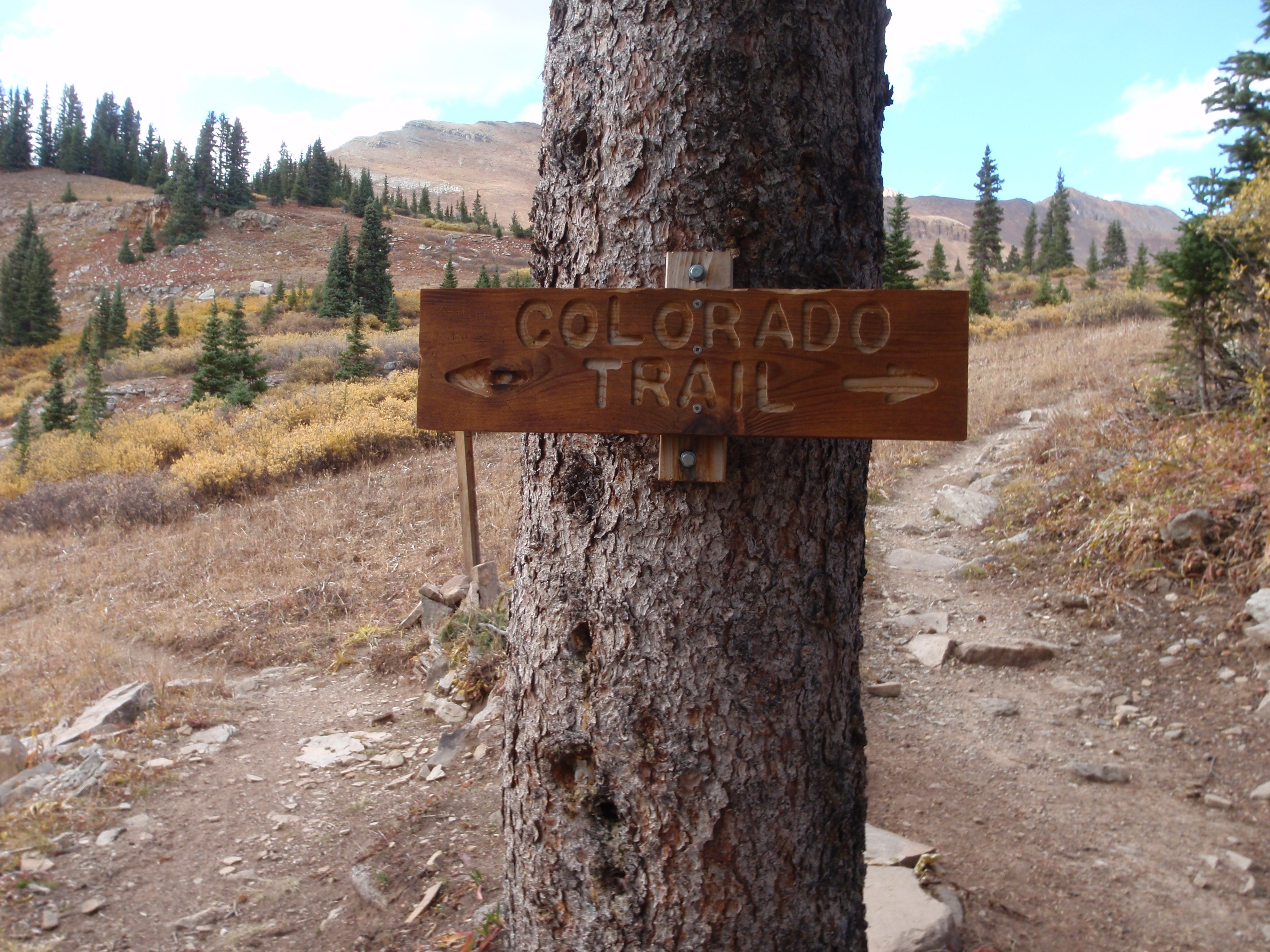 Trail junction sign None
