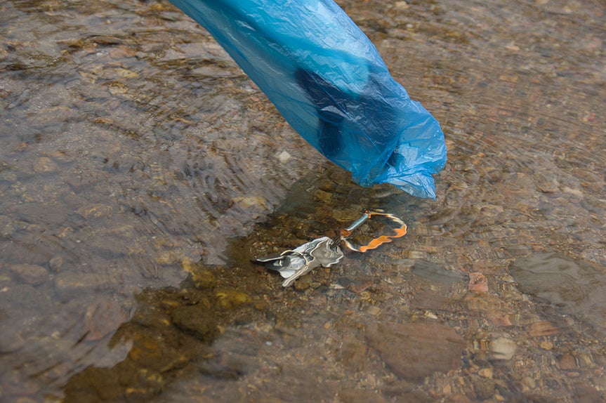 Plastic Bags-- Use as a Glove Reaching into cold water? Keep your gloves dry and your hands warm by using the bag as a protective glove.