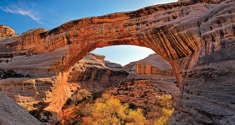 Sipapu Bridge Sipapu Bridge, one of the longest arches in the world, spans Utah’s White Canyon. (Leland Howard)