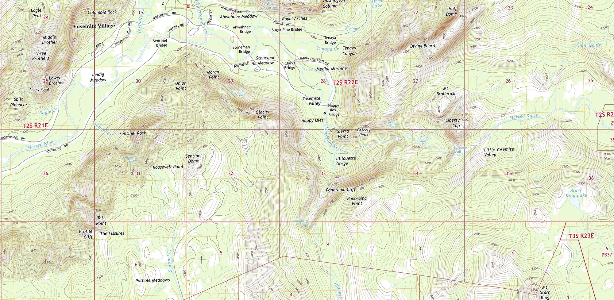 map-half-dome yosemite map