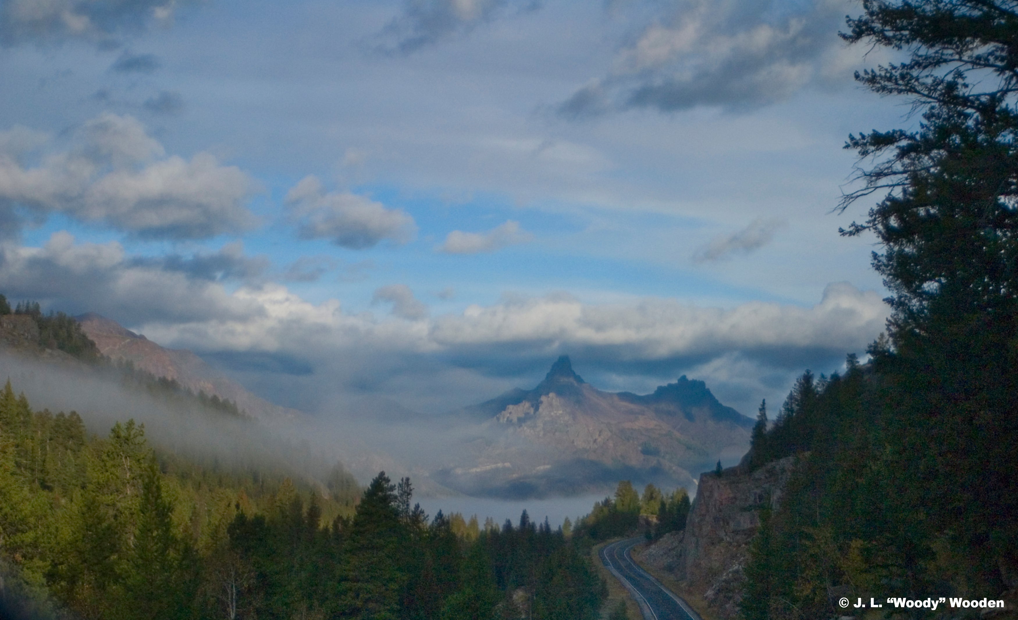 8_PCTC_Chief Joseph Scenic Byway_option 1 Scenic byway road leading to entrance of Yellowstone.