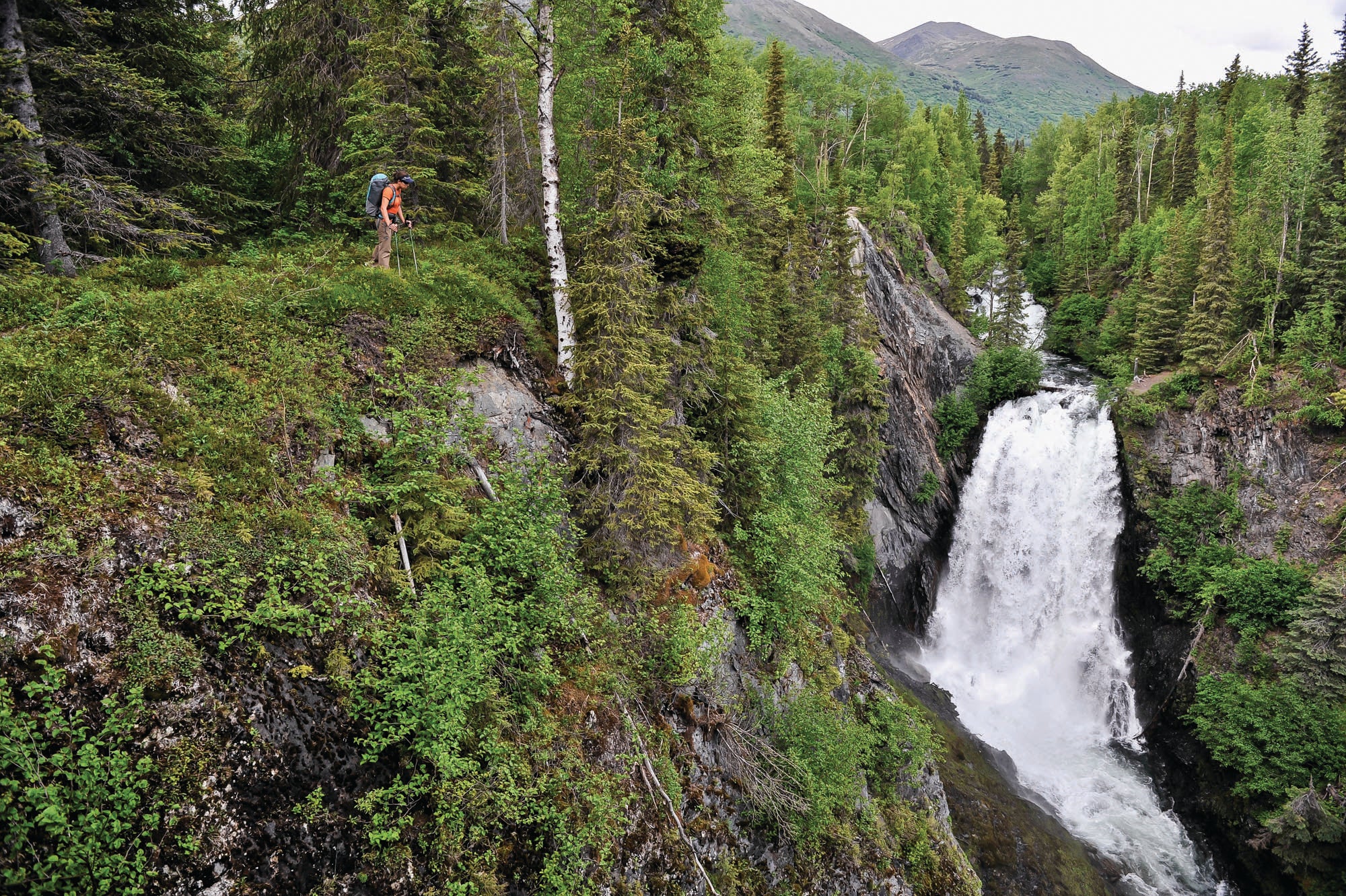 BP0920Feat_Substitutes_ResurrectionHage_bjk hiker by waterfall in forest